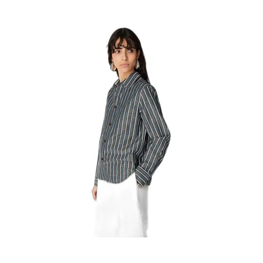 Cotton And Linen Stripe Shirt