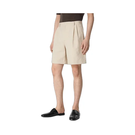 Cotton And Linen Twill Shorts