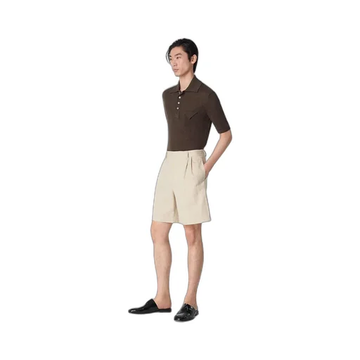 Cotton And Linen Twill Shorts