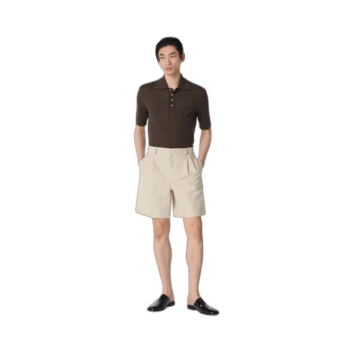 Cotton And Linen Twill Shorts