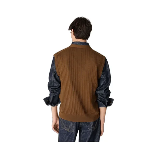 Wool Rib Cardigan Gilet