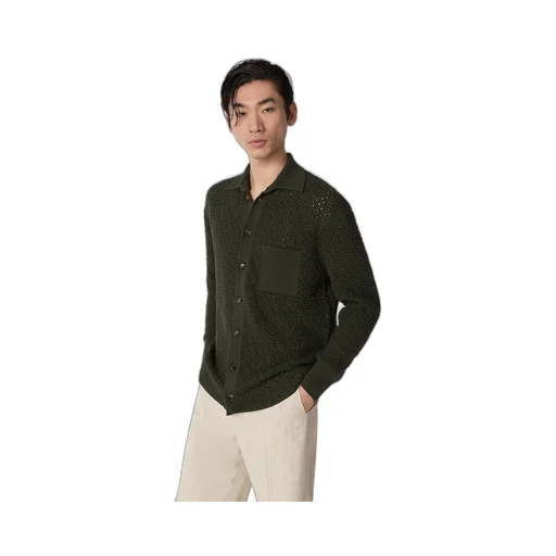 Cotton Crochet Knit Shirt