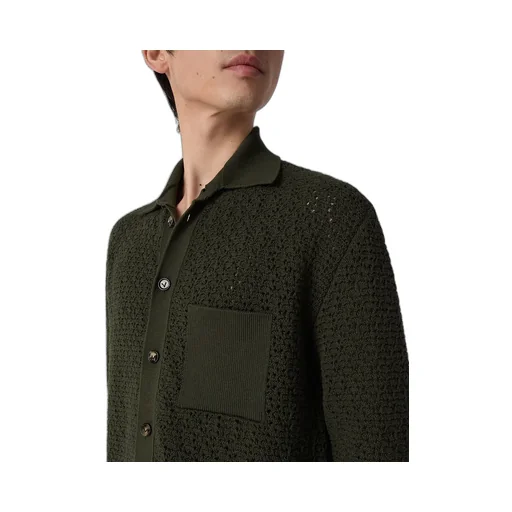 Cotton Crochet Knit Shirt