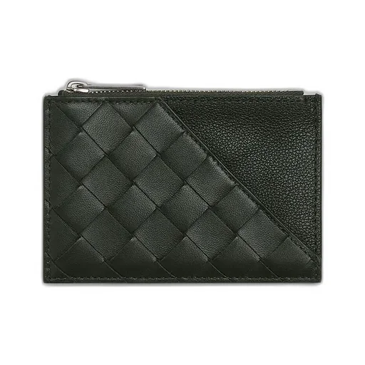 Intrecciato Diagonal Zipped Card Case