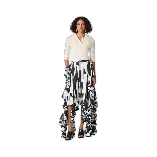 Viscose Printed Ruffle Skirt