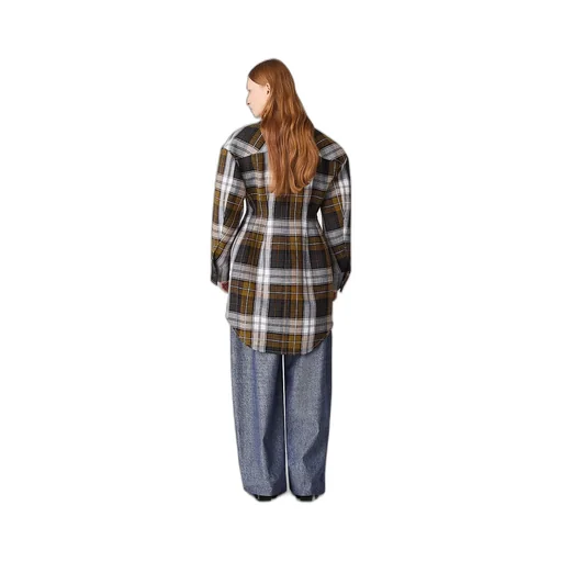 Structured Cotton Check Coat