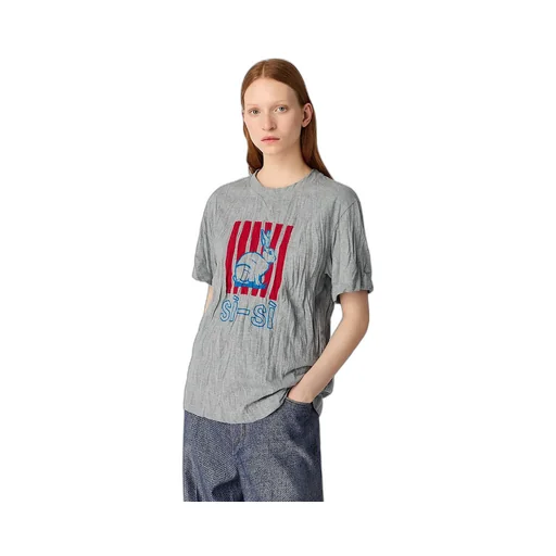 Crushed Cotton Printed Jersey T-Shirt