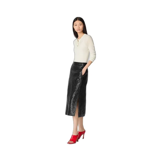 Intrecciato Leather Skirt