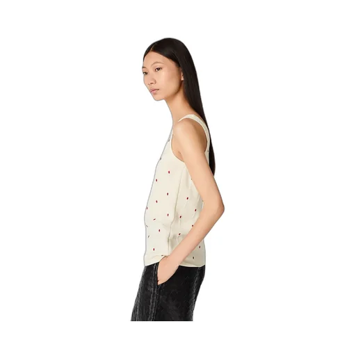 Cotton Embroidered Matches Tank Top