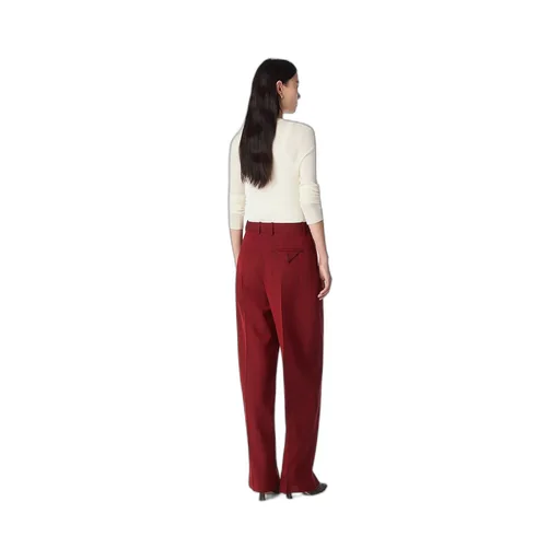 Wool Subtle Stripe Wide Trousers