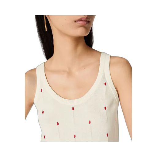 Cotton Embroidered Matches Tank Top