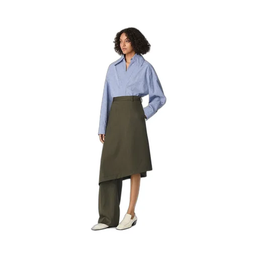 Wool Subtle Stripe Skirt Trousers
