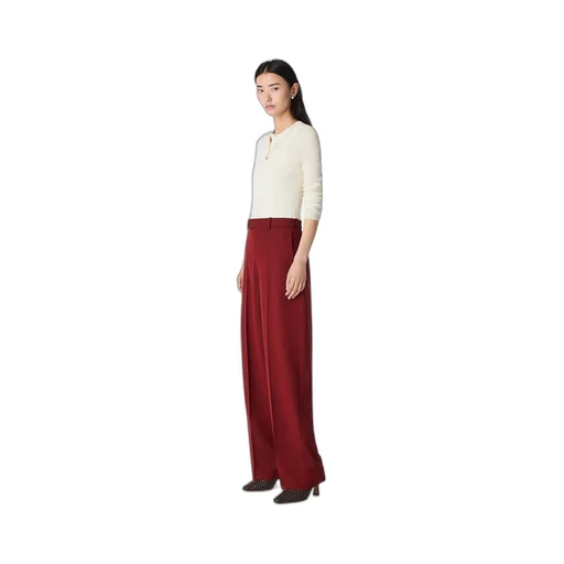 Wool Subtle Stripe Wide Trousers