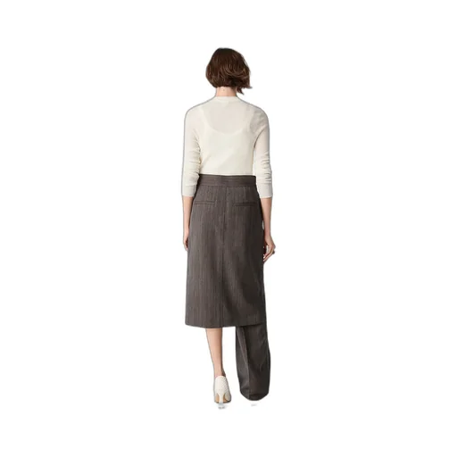 Wool Subtle Stripe Skirt Trousers