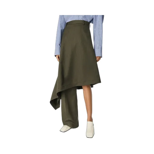 Wool Subtle Stripe Skirt Trousers