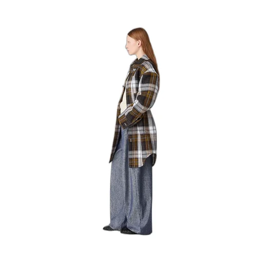 Structured Cotton Check Coat