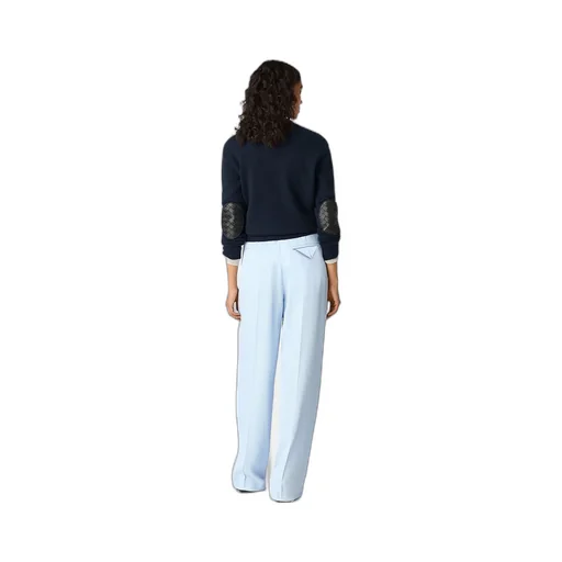 Viscose And Silk Twill Straight Trousers