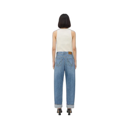 Vintage Indigo Turned Up Jeans
