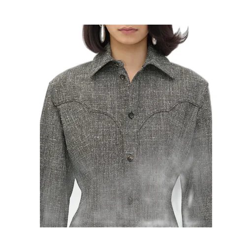 Melange Viscose And Silk Shirt