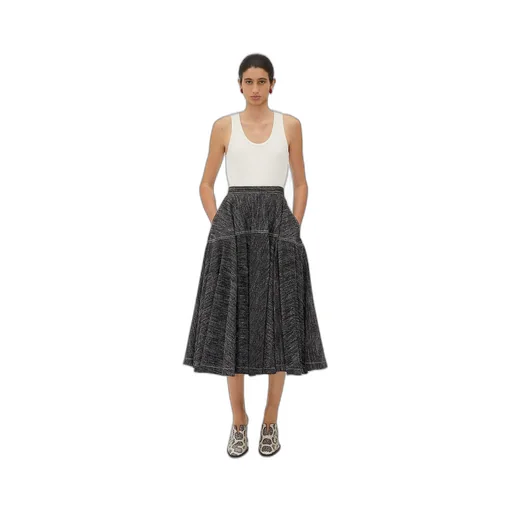 Viscose And Silk A-Line Skirt