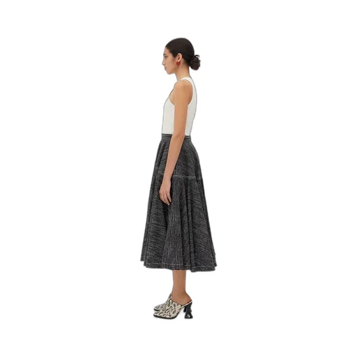 Viscose And Silk A-Line Skirt