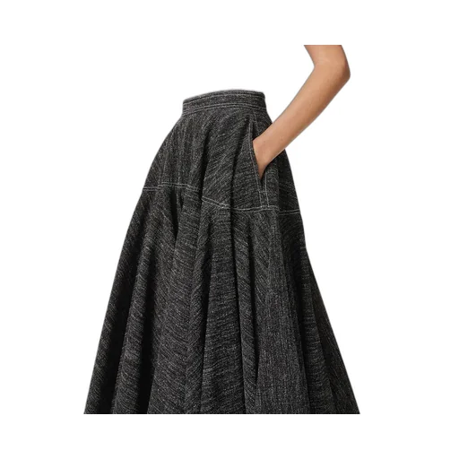 Viscose And Silk A-Line Skirt