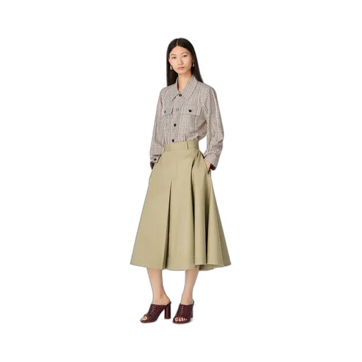 Cotton Twill A-Line Skirt