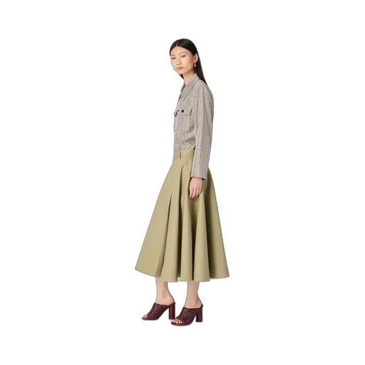Cotton Twill A-Line Skirt