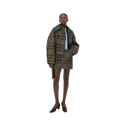 Check Pressed Wool Skirt