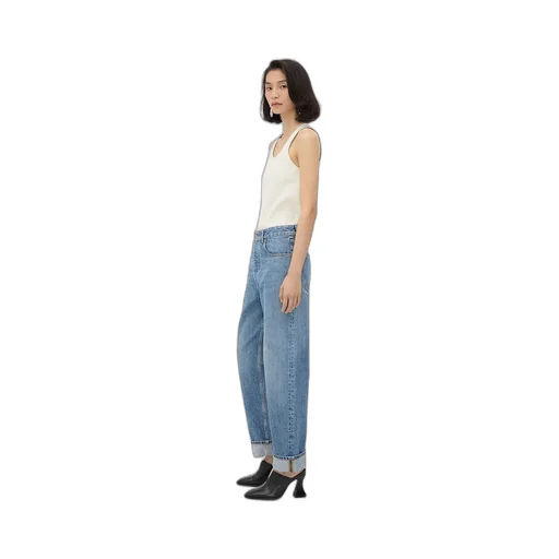 Vintage Indigo Turned Up Jeans