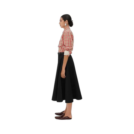 Wool Grain De Poudre Skirt