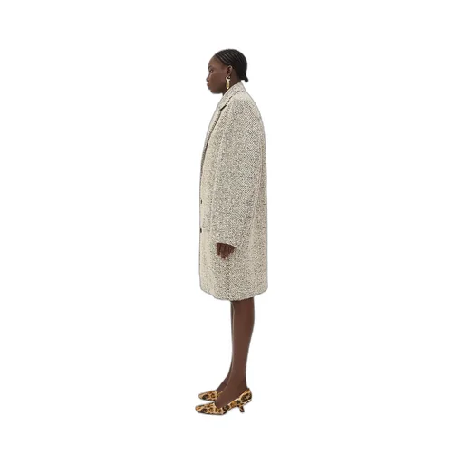 Bi-Color Wool Boucle Coat
