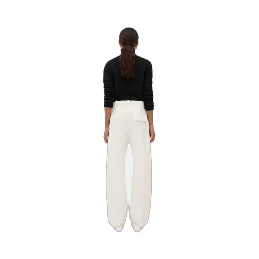 Leather Rounded Leg Trousers