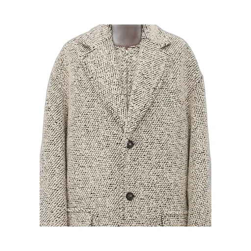 Bi-Color Wool Boucle Coat