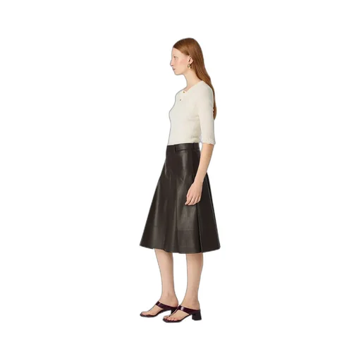 Leather Pleated Skirt