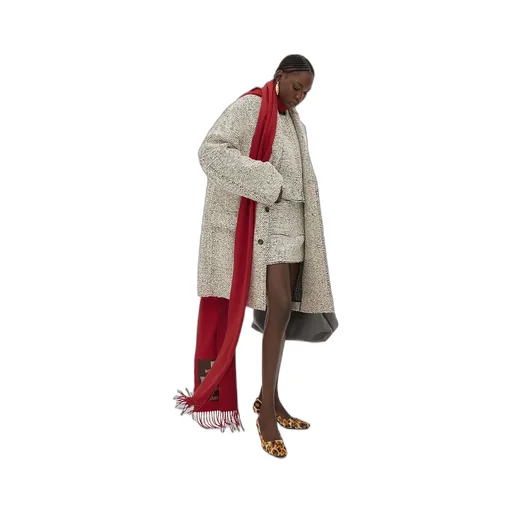 Bi-Color Wool Boucle Coat