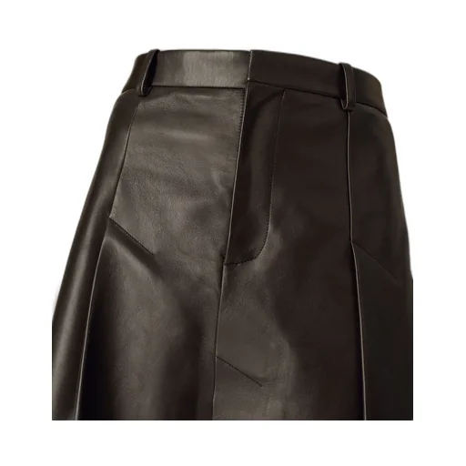 Leather Pleated Skirt