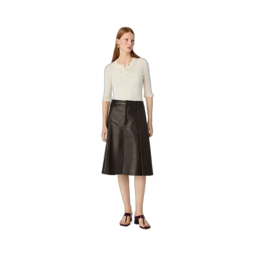 Leather Pleated Skirt