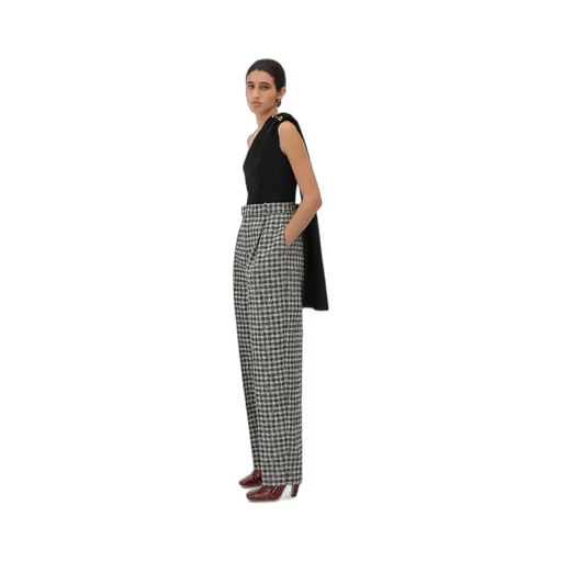 Boucle Gingham Wool Trousers
