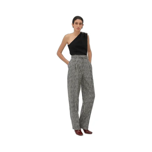 Boucle Gingham Wool Trousers