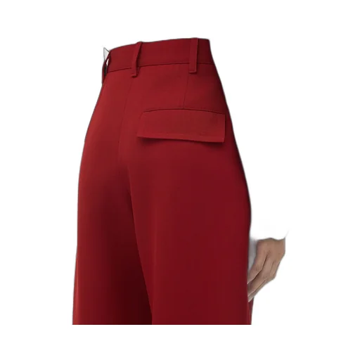 Wool Twill Rounded Leg Trousers