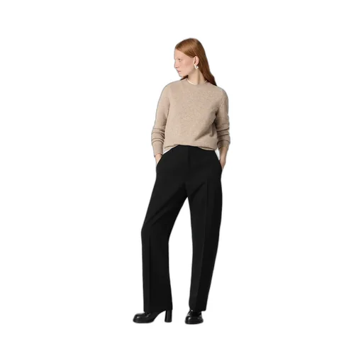 Wool Twill Wide Leg Trousers