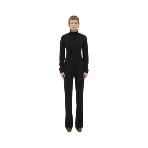 Matt Viscose Jersey Flared Trousers