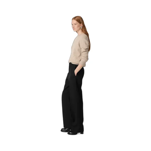 Wool Twill Wide Leg Trousers