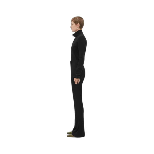 Matt Viscose Jersey Flared Trousers