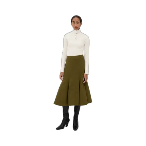Wool Crepe Skirt