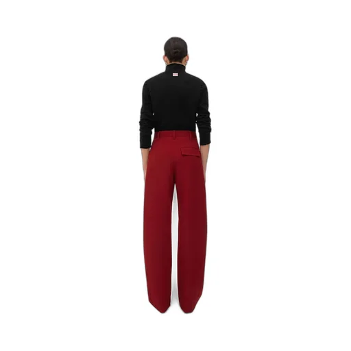 Wool Twill Rounded Leg Trousers