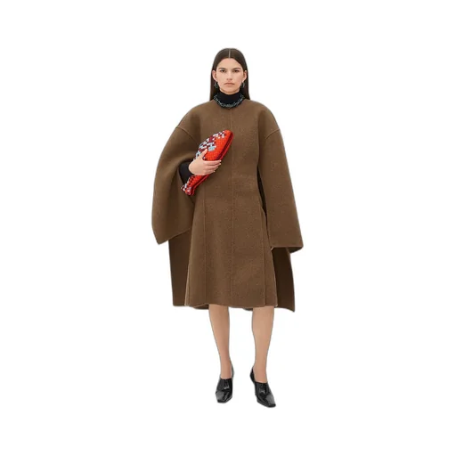 Melange Cashmere Cape Dress
