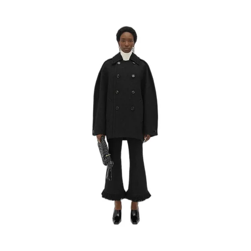 Light Cotton Tweed Cocoon Coat