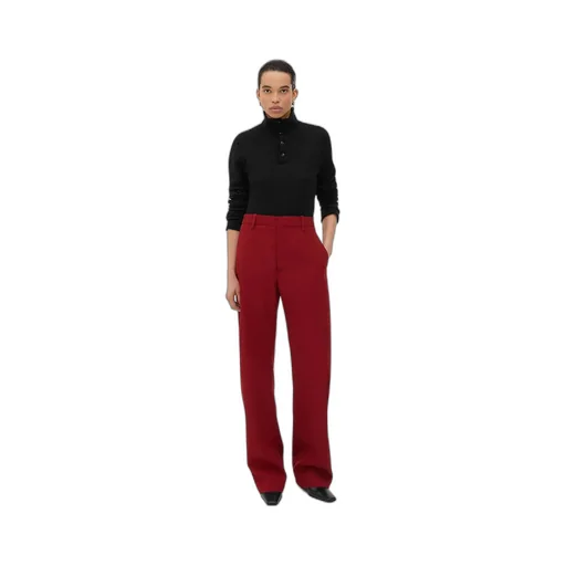 Wool Twill Rounded Leg Trousers